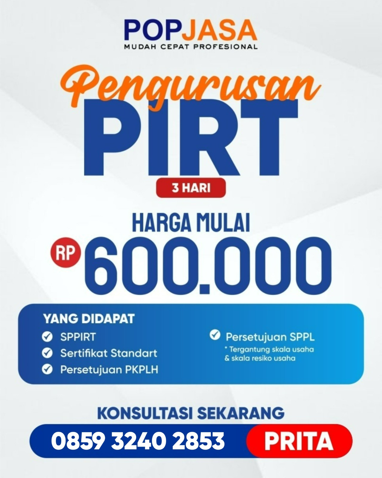 Pirt Pembuatan Izin PIRT UMKM 0859 3240 2853