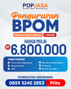 Daftar BPOM Pangan Risiko Rendah Pop Jasa