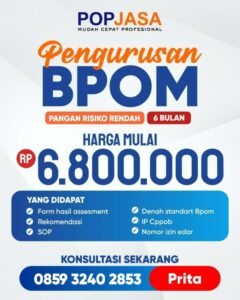 BPOM Pangan Risiko Rendah | 085932402853