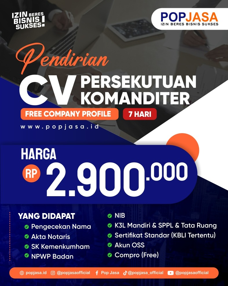 Jasa pendirian CV cepat dan resmi di Popjasa