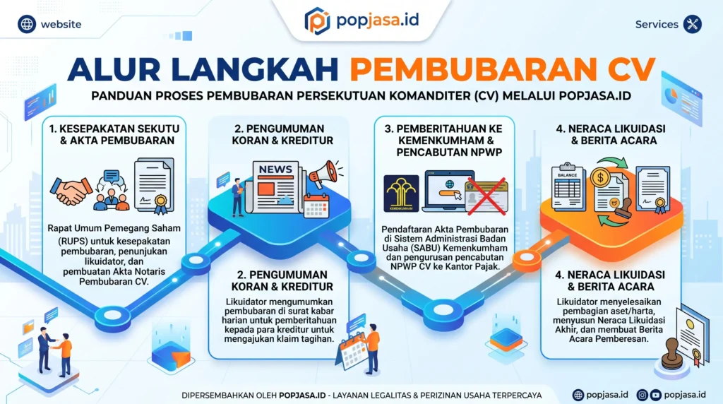 Pembubaran CV di izin legalitas popjasa